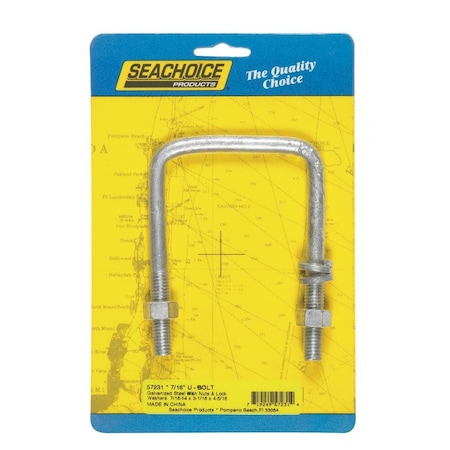 Seachoice Structural Bolt, Galvanized Steel, 4 5/6 in L 57231